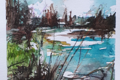 Chemin du lac | aquarelle