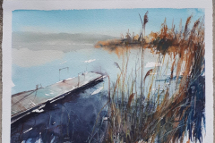 la passerelle | Chemin du lac | aquarelle